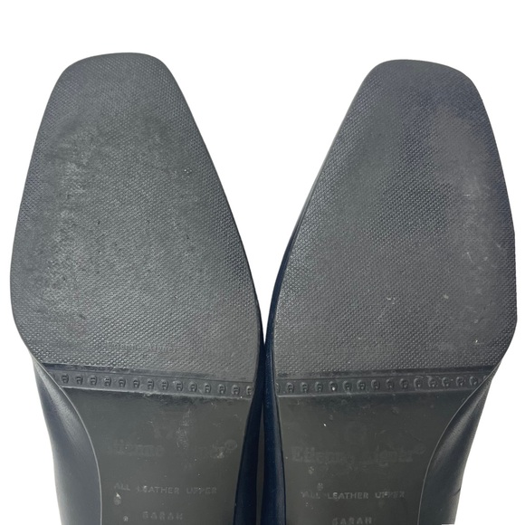 ETIENNE AIGNER Sarah Dark Navy Squared Toe Leather Low Heel Pumps - Size 7 M - Picture 15 of 16